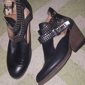 Jeffrey Campbell Stud & Buckle Black Boots